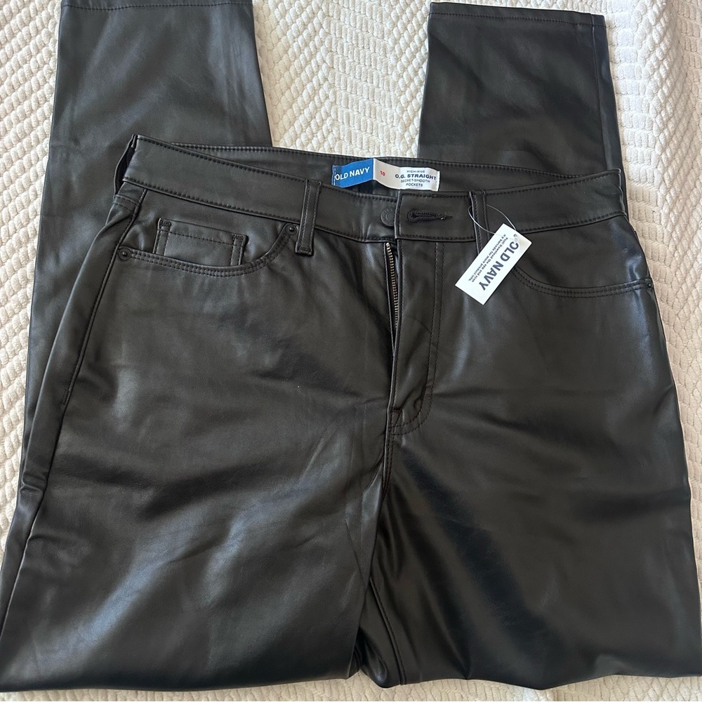Old Navy Black Faux Leather Pants